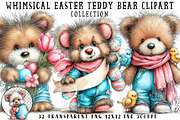 Whimsical Easter Teddy Bear Clipart, an Illustration by OK Design (Thumbnail 1 of 6)