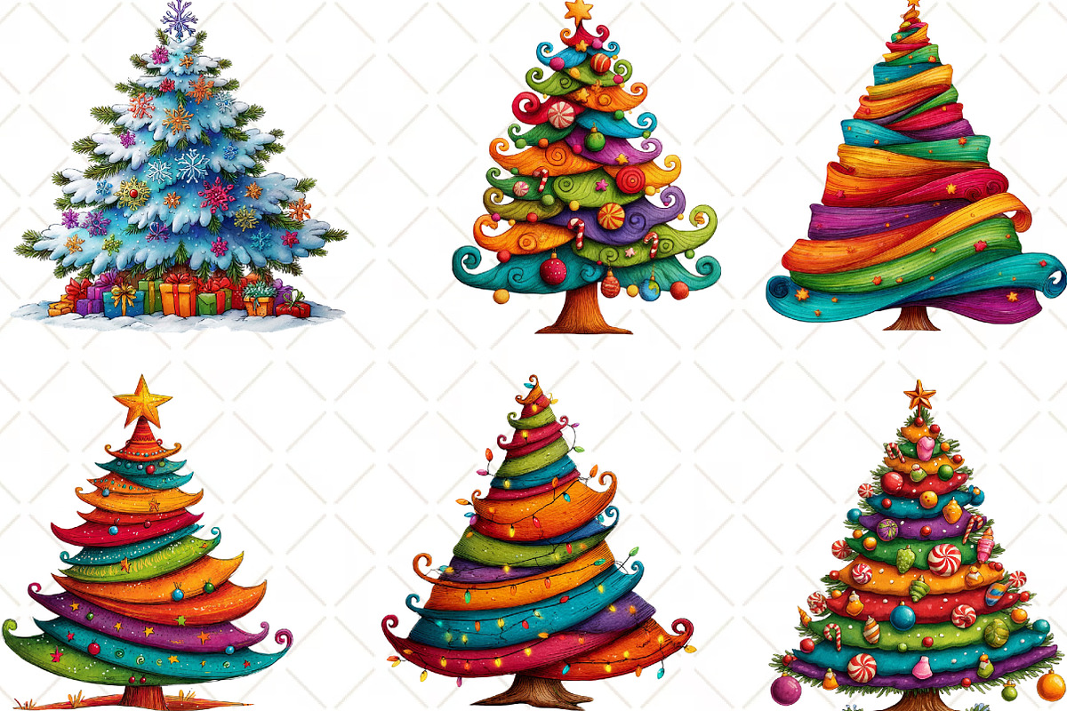 Christmas Tree Clipart, an Illustration by Black Bird Studio (Photo 4 of 6)