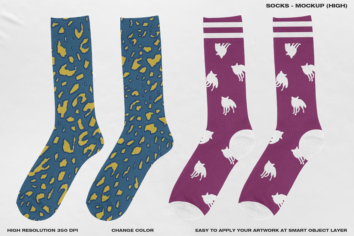 Socks - Mockup (High), a Merchandise Mockup by DaldSgh (Photo 3 of 12)