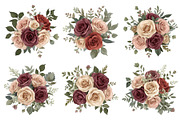 Elegant cream, pink floral clipart, an Illustration by Amazin_art (Thumbnail 3 of 5)