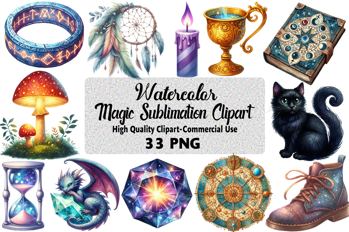 Magic Clipart Bundle Sublimation, an Illustration by Daily.Designs (Photo 1 of 5)