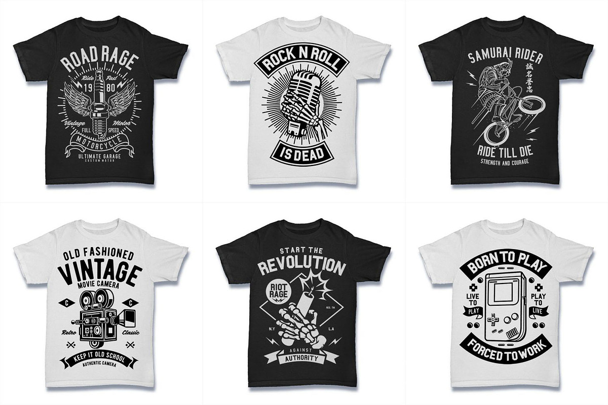 100 Vector Tshirt Designs ( B/W ), an Illustration by roach_graphic (Photo 10 of 20)