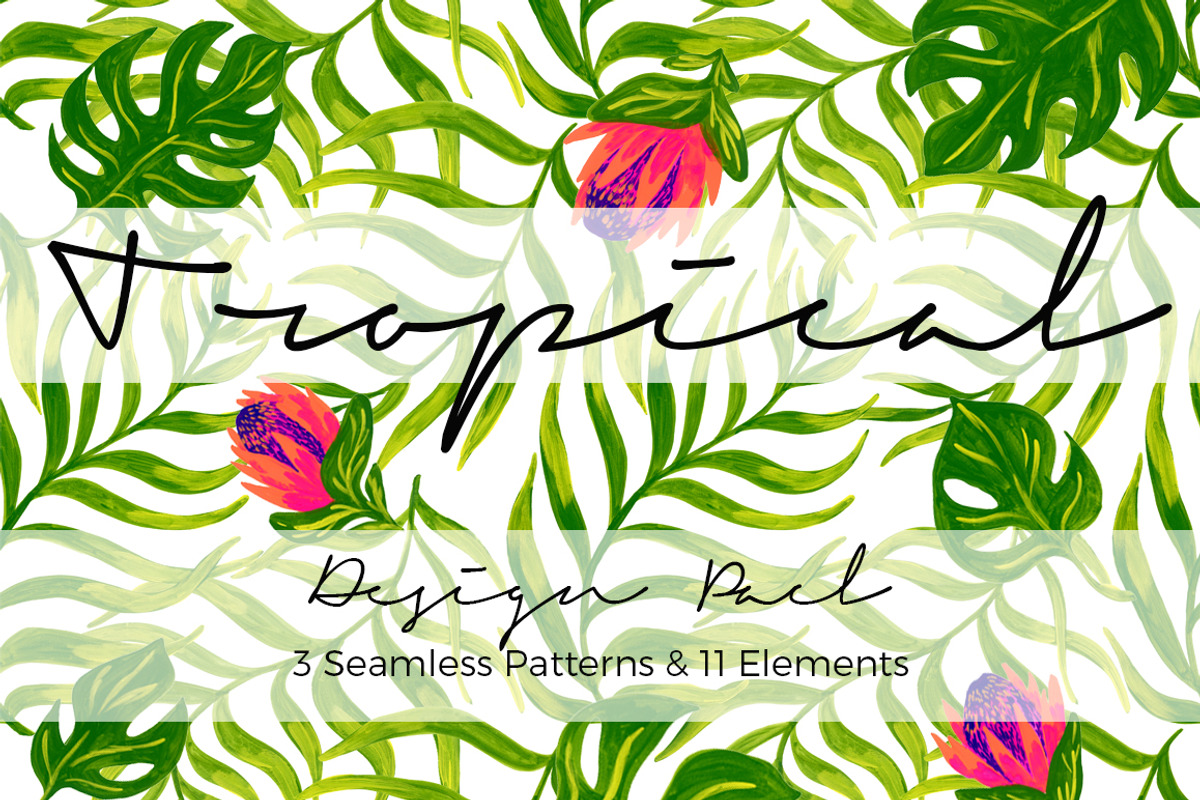 Tropical Design Pack, a Pattern Graphic by Tigrechat Design Lab (Photo 1 of 5)