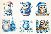 Christmas owl Sublimation Clipart, an Illustration by CreationArt (Thumbnail 3 of 5)