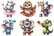 Watercolor Cute Baby Circus Animals, an Illustration by Watercolor design (Thumbnail 4 of 4)