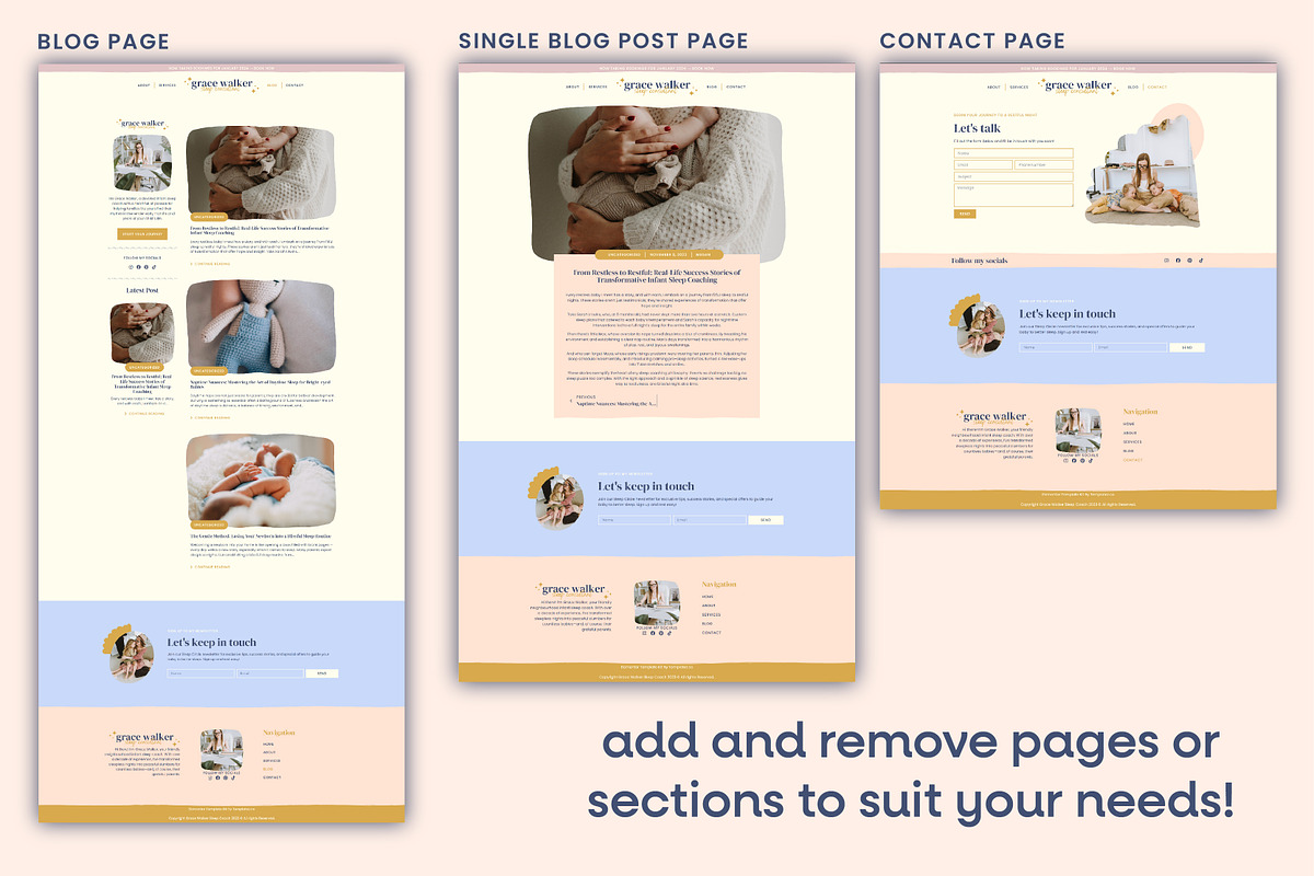 Sleep Coaching Elementor Template, a WordPress Template by Templatez.Co (Photo 5 of 7)