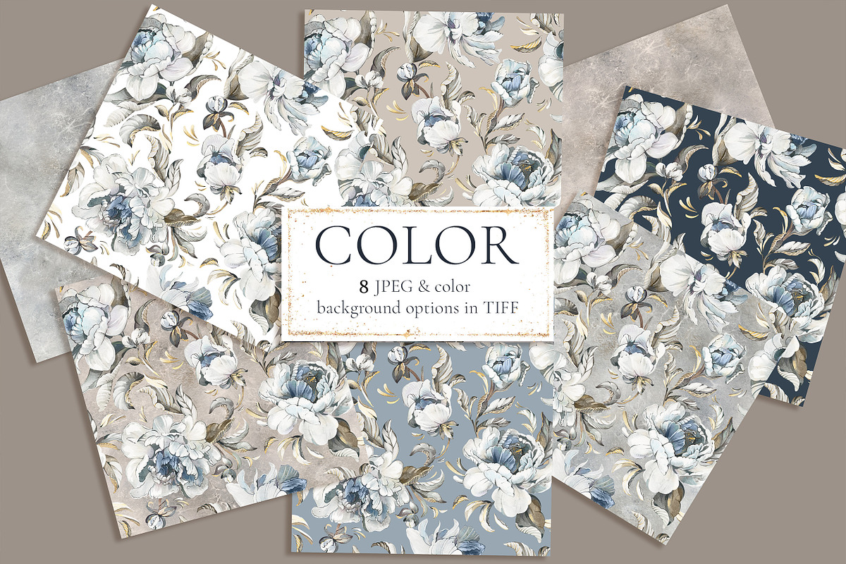 PEONIES floral seamless patterns, a Pattern Graphic by Lisima (Photo 3 of 14)