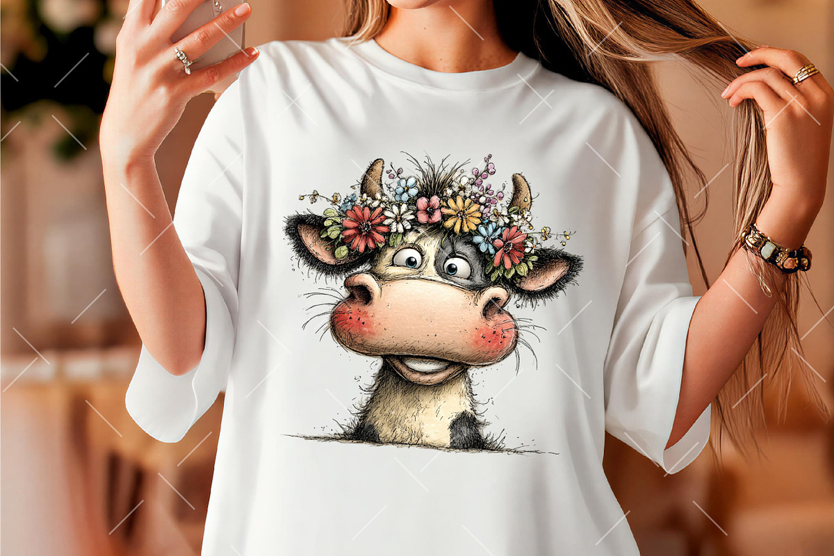 Whimsical Easter Cow Clipart, an Illustration by OK Design (Photo 6 of 6)