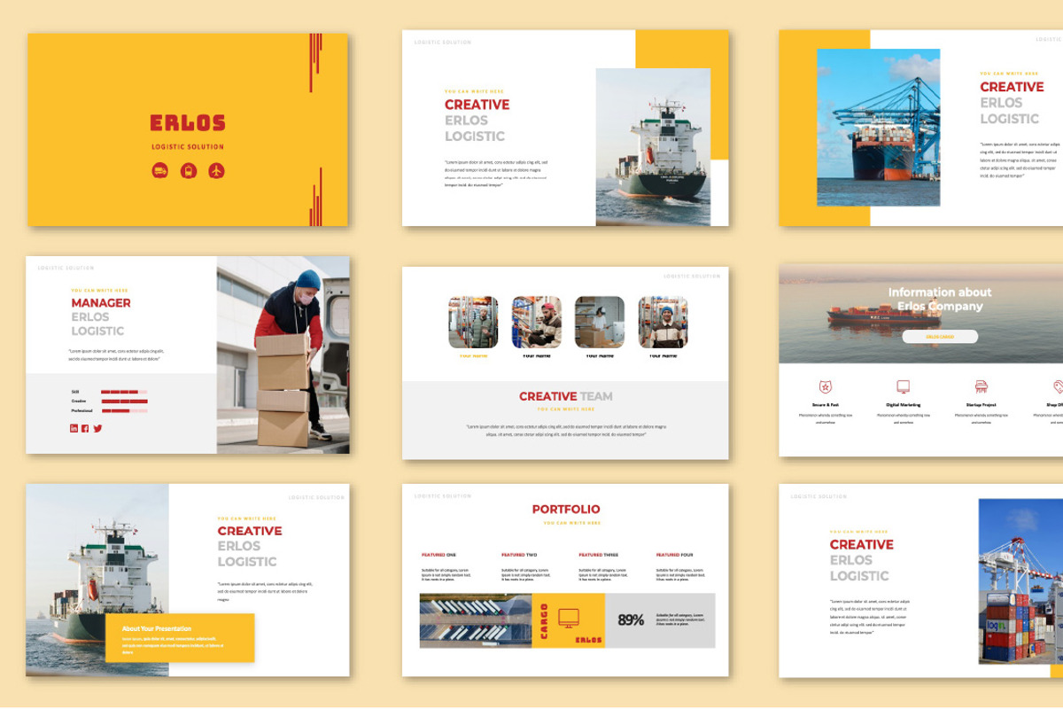 Erlos Logistic Google Slide, a Presentation Template by Overcloud (Photo 2 of 4)