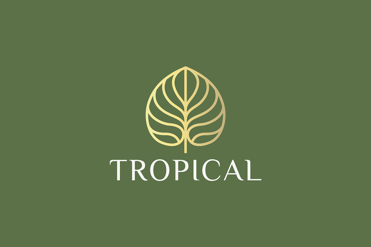 Elegant Linear Tropical Leaf Logo, a Branding & Logo Template by Signatoro (Photo 1 of 3)