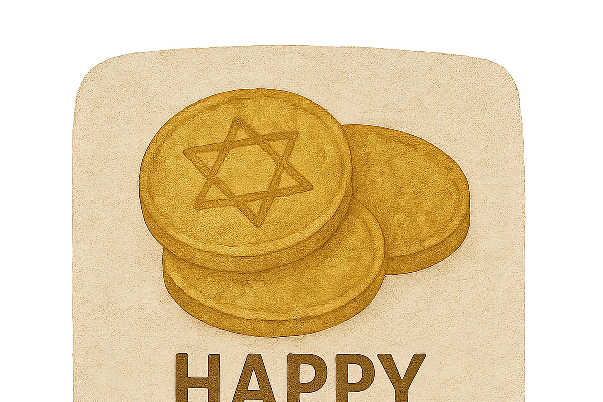 Hanukkah coins with Star of David sy, an Illustration by Dvoevnore photos