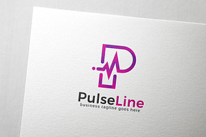 Pulse Line Letter P Logo