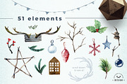 Watercolor Scandinavian Christmas, a Decorative Illustration by WBS Design (Thumbnail 5 of 7)