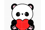 Cute Panda with Heart SVG, an Illustration by TheHitShop (Thumbnail 7 of 10)
