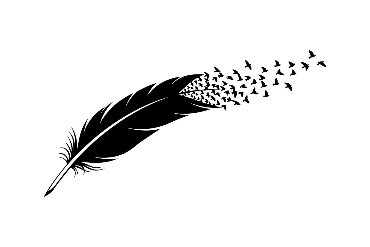 Boho Feather Silhouette Vector, an Object Graphic by jahid234 (Photo 26 of 51)