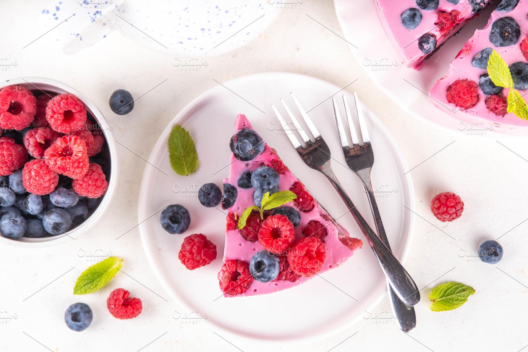 Summer fruit and berry no-baked cheesecake, a Food & Drink Photo by Rimma