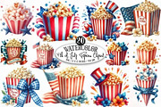 Watercolor 4th of July Popcorn Clip, an Illustration by Designking (Thumbnail 1 of 3)
