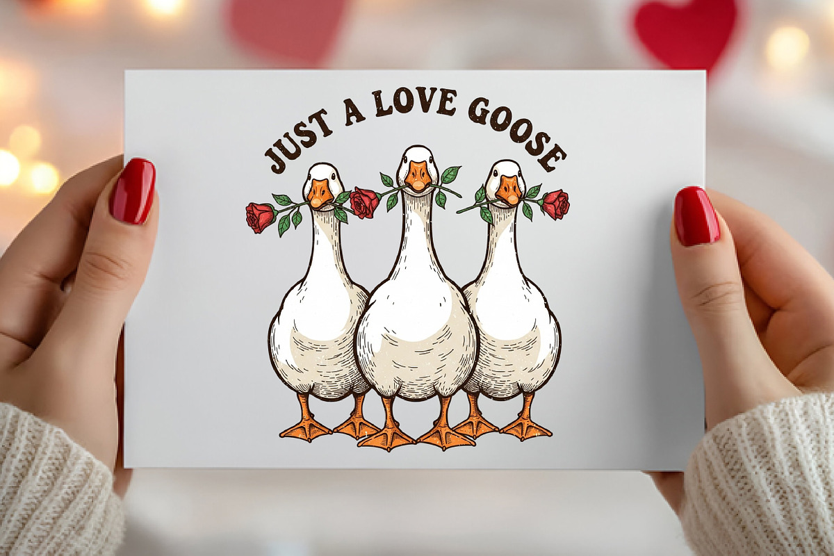 Just A Love Goose PNG, Valentine's, an Illustration by Canvas Craft (Photo 3 of 7)