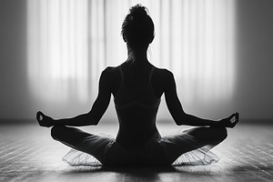 Woman practicing meditation indoors, a Photo by Tanuart