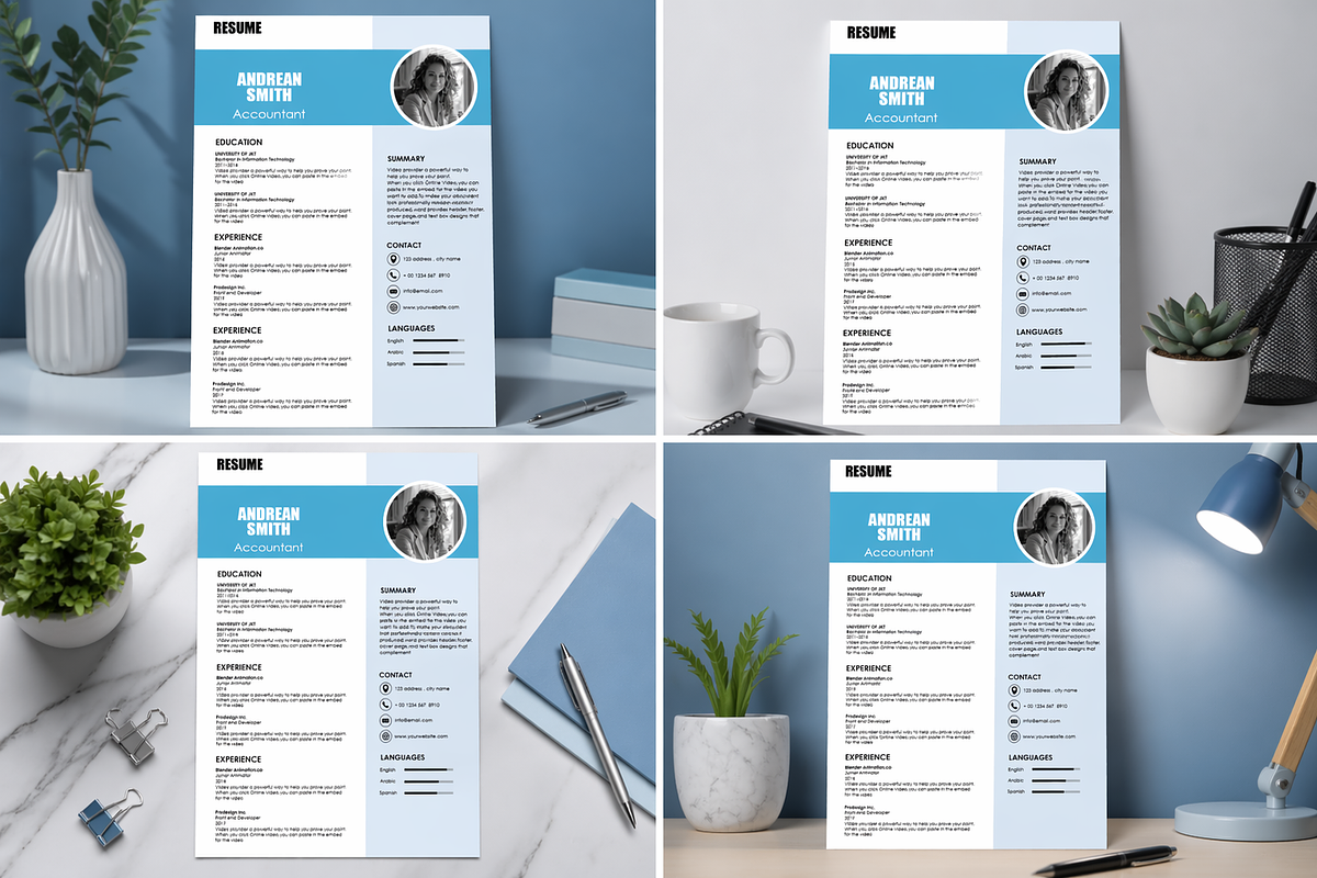 MODERN RESUME TEMPLATE (R5), a Resume Template by dulchaer29 (Photo 1 of 4)