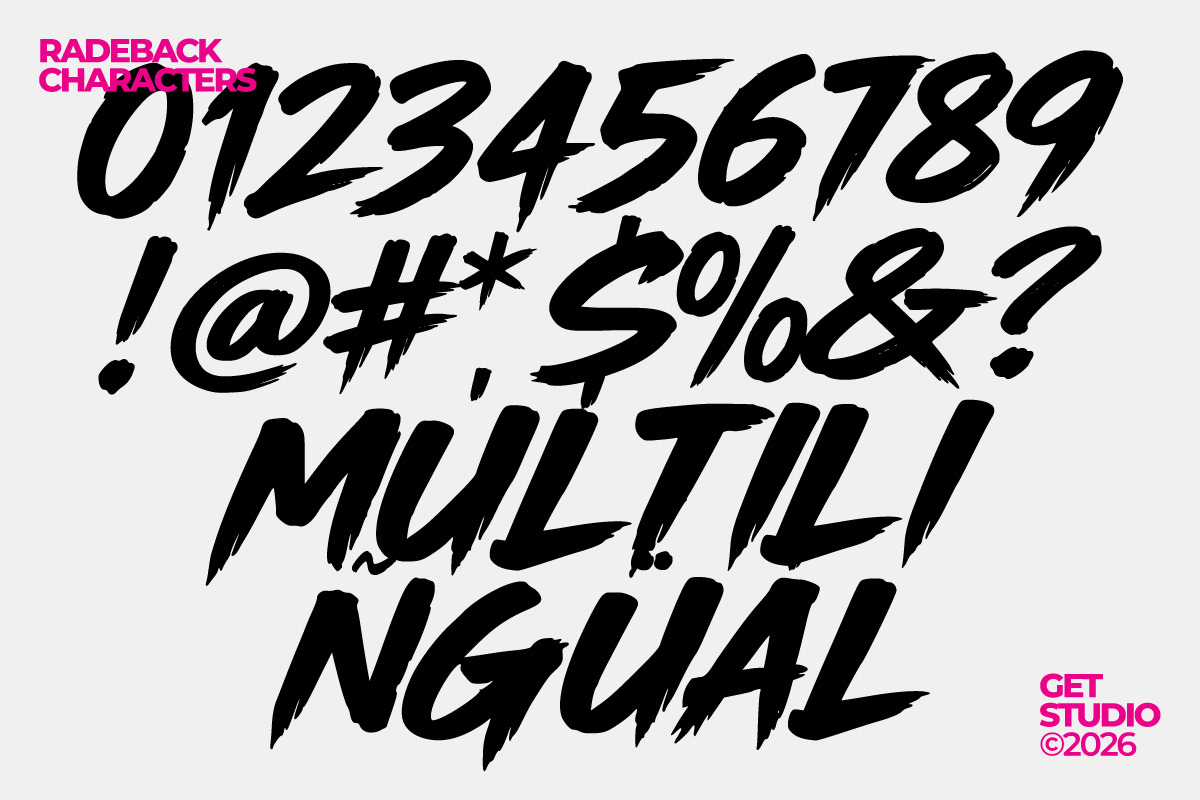 Radeback - Brush Display Font, a Handwritten Font by Get Studio (Photo 12 of 14)