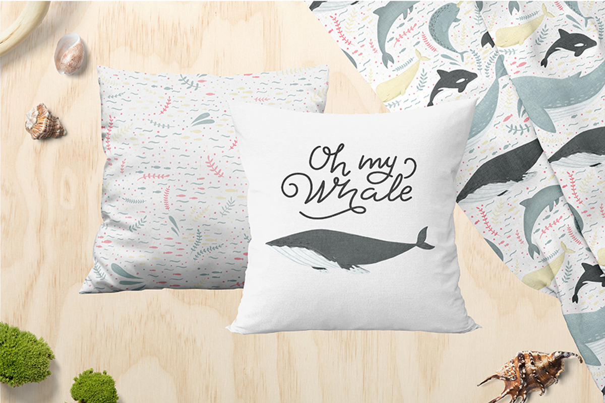 WHALES & another ocean creatures, an Animal Illustration by Alina Mubarak (Photo 9 of 12)