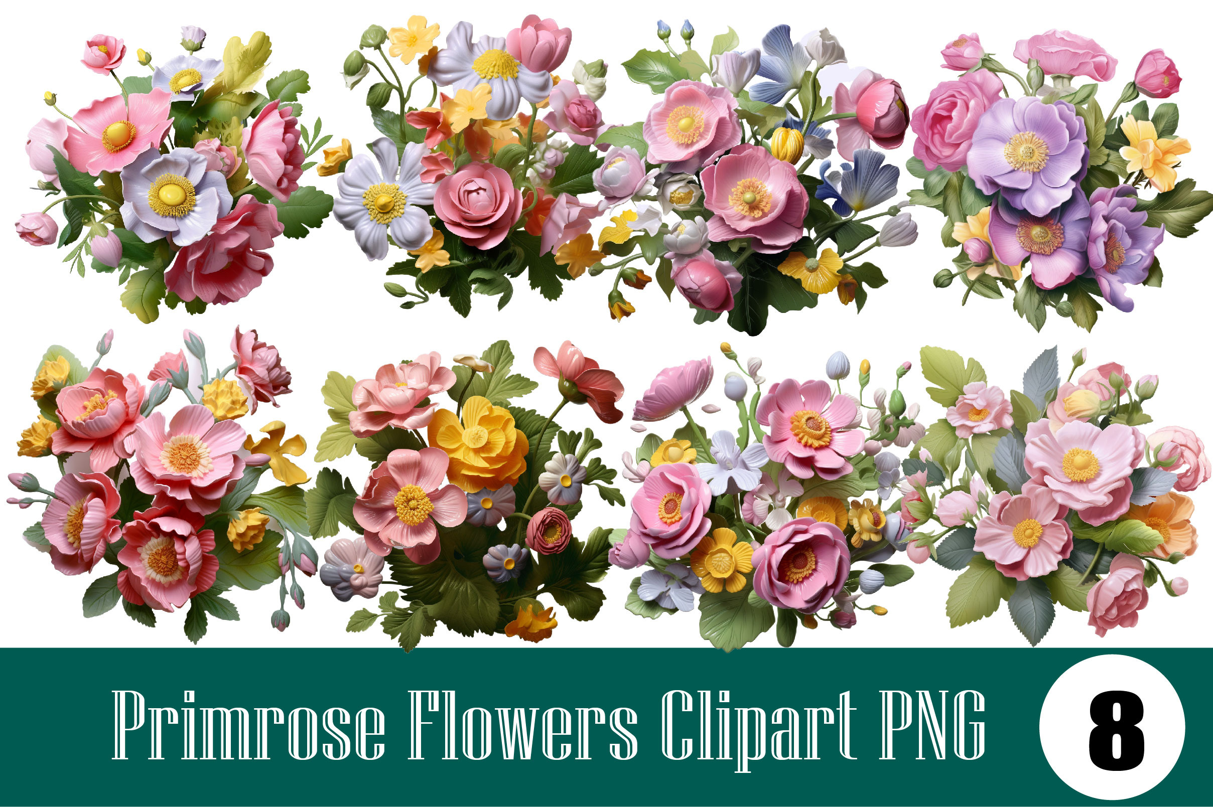 Primrose Flowers Sublimation, an Illustration by Wow Magic