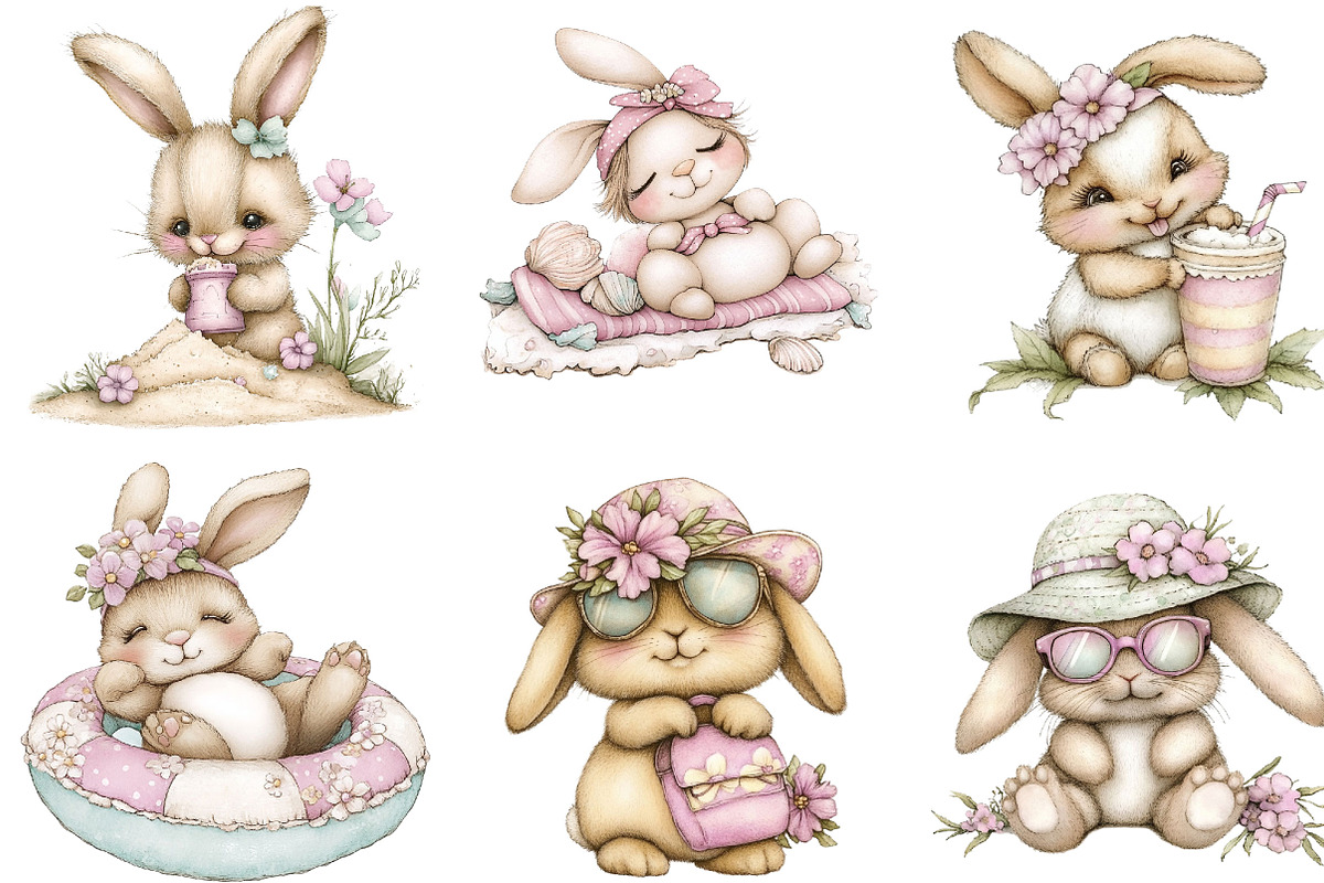 Whimsical Summer Bunny, an Illustration by Designking (Photo 3 of 5)