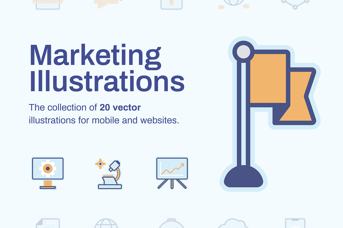 Marketing Illustrations (20 items), a Work Illustration by Middltone (Photo 1 of 4)