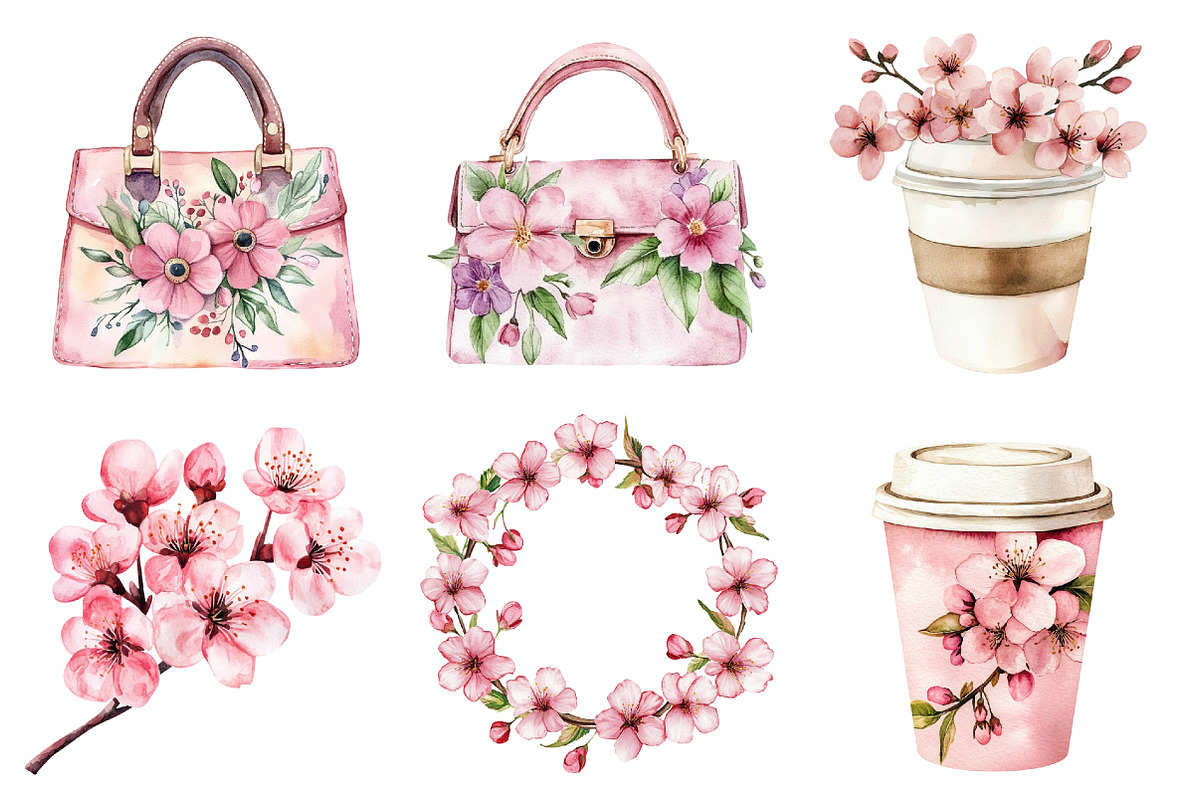 Spring Cherry Blossom Clipart, an Illustration by CitraGraphics (Photo 3 of 5)