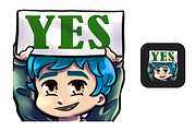12 Blue Hair Chibi Boy Twitch Emotes, an Illustration by Custom Fonts & Patterns (Thumbnail 4 of 12)
