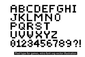 SVG pixel style alphabet