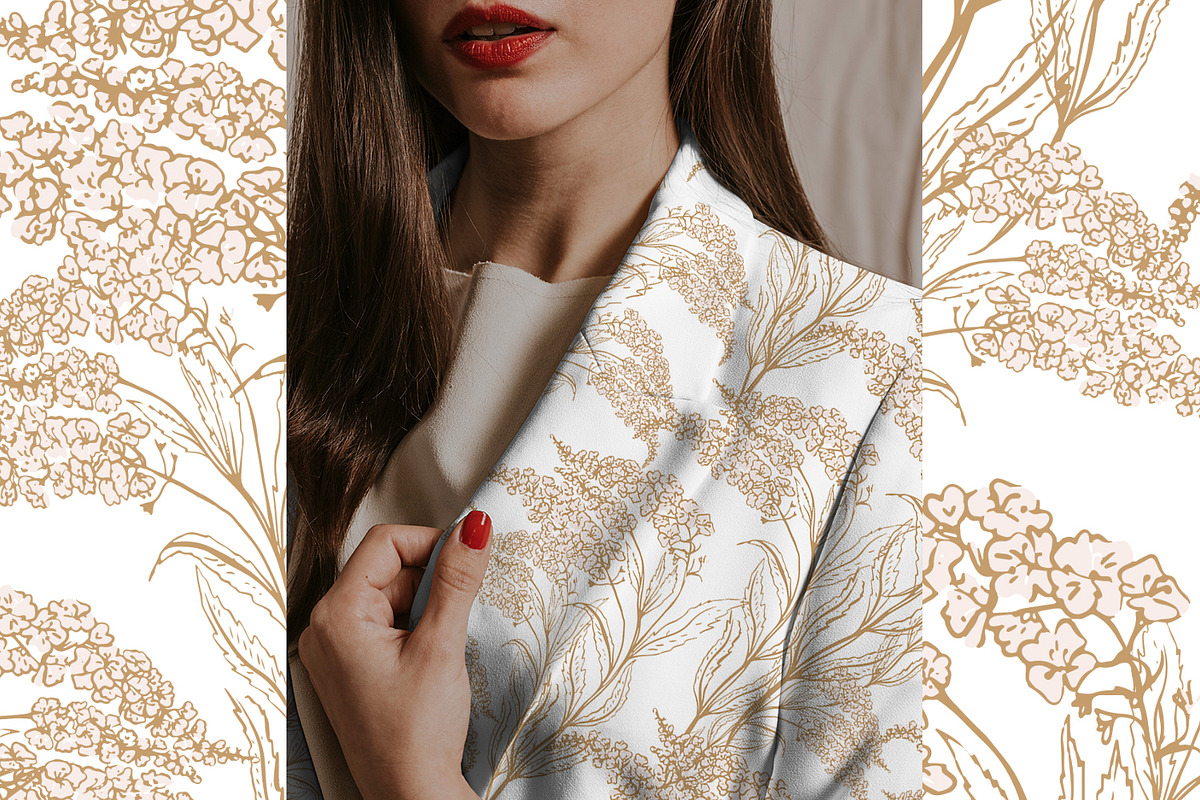 Golden Blossom Flowers, a Pattern Graphic by MalyskaStudio (Photo 12 of 12)
