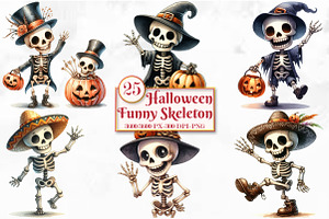 Halloween Funny Skeleton Sublimation, a Seasonal Illustration by Craft Nest