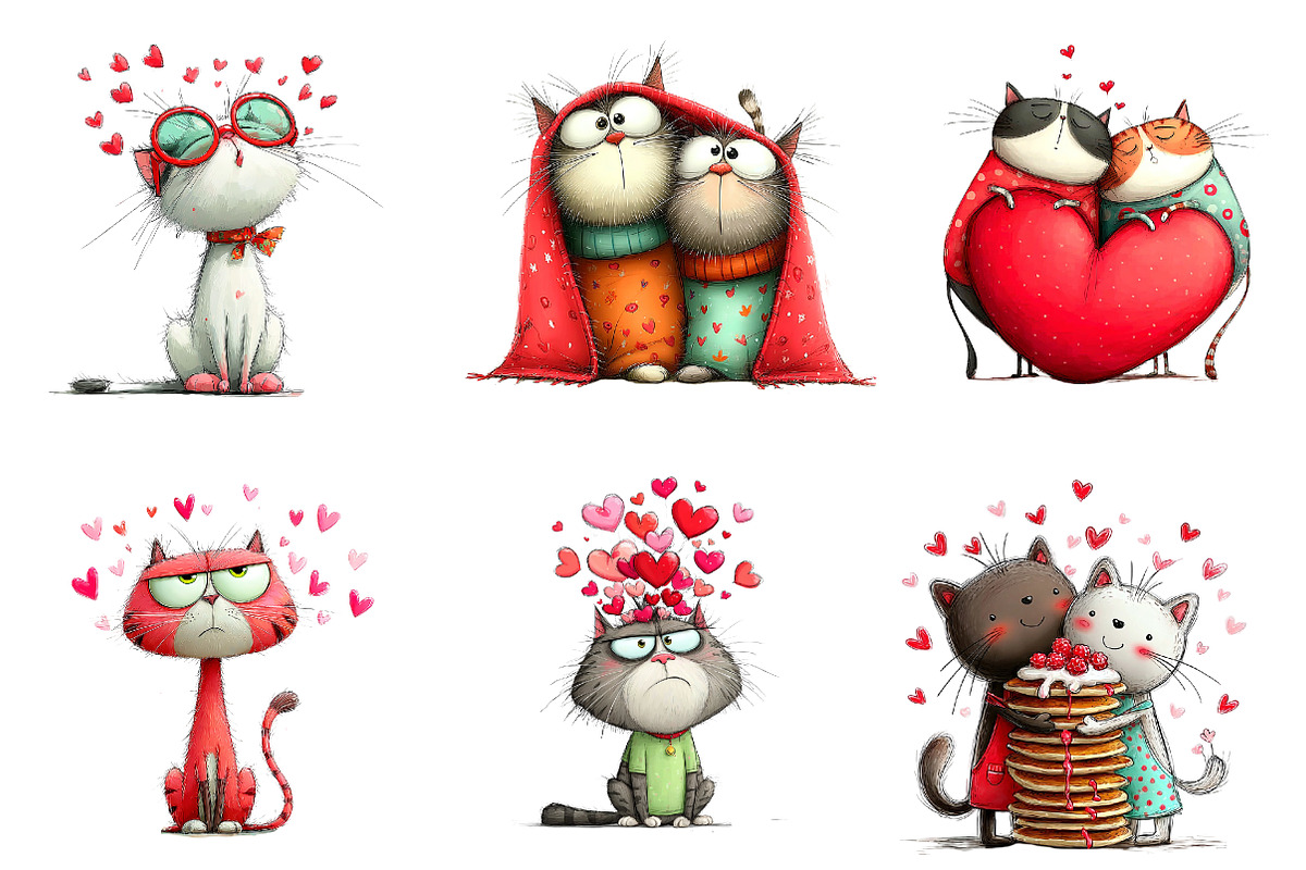 Sassy cat couple png clipart, an Illustration by CreationArt (Photo 3 of 7)