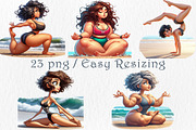 Quirky Yoga Girl Clipart Bundle., a Healthcare Illustration by GalaDesign03 (Thumbnail 4 of 6)