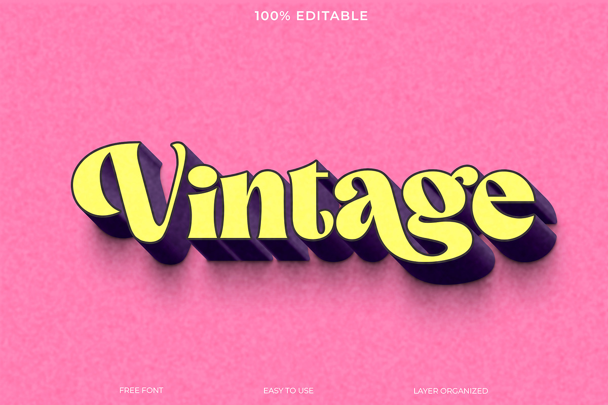 Vintage  3d text effect style, a Layer Style Add-On by Imamul001