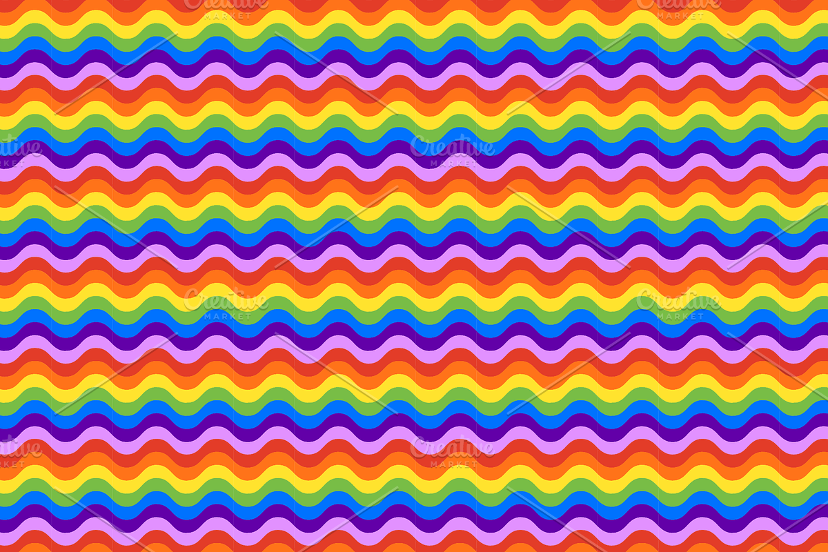 Seamless Rainbow Wave Pattern, a Pattern Graphic by Queen of Infographics (Photo 2 of 2)