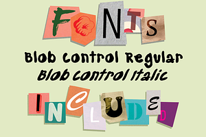 Magazine Cut-Outs Blob Control Font