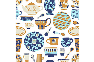 Trendy Seamless Pattern Tableware