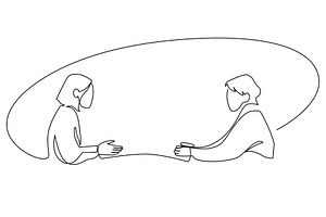 Job interview modern simple one line