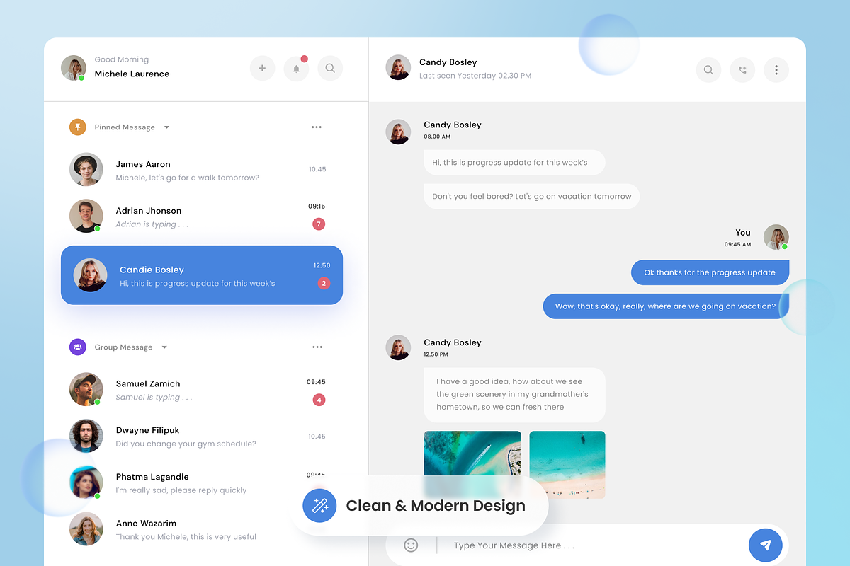 Dashboard Chatting Desktop App, an App Template by SLAB! Design