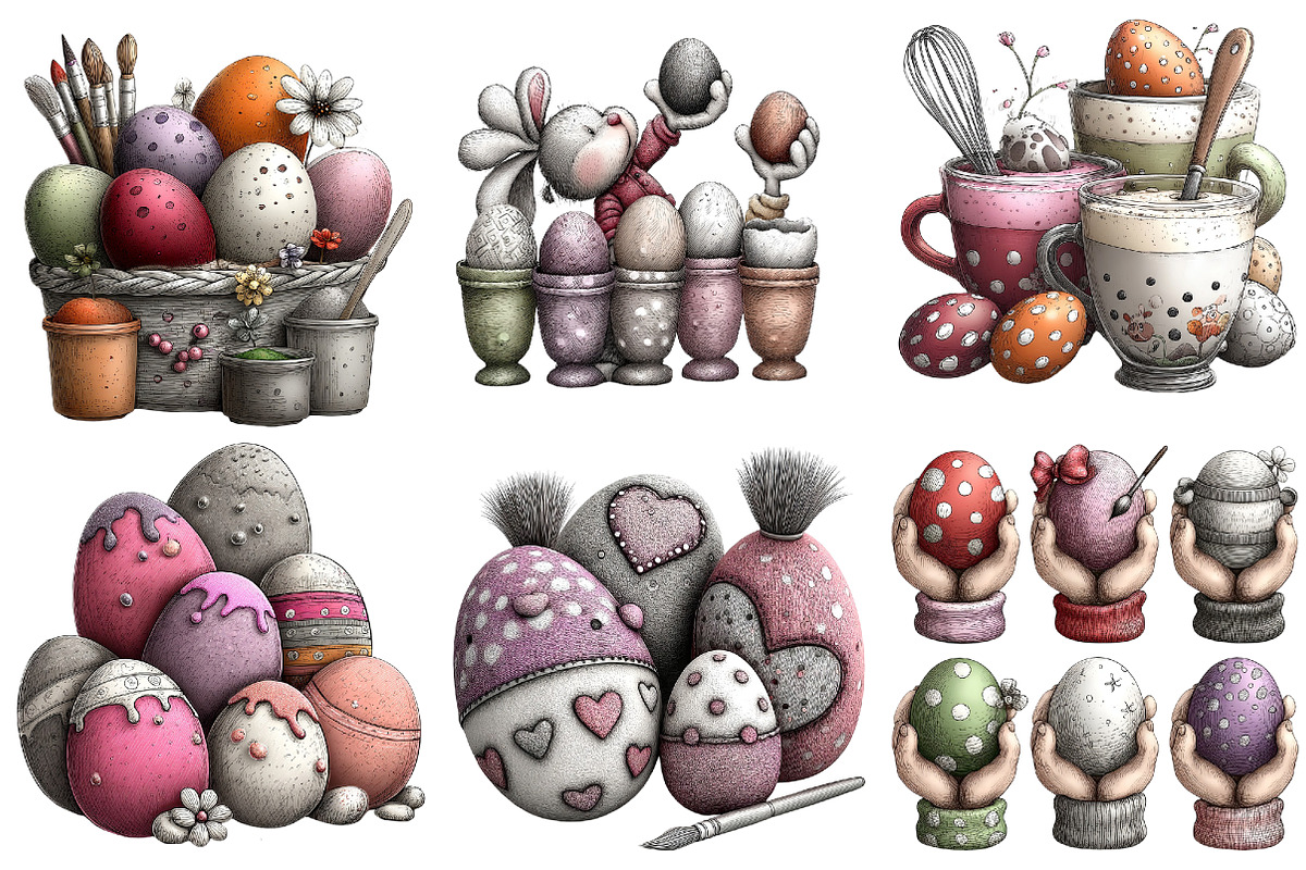 DYE EASTER EGGS Clipart, an Illustration by DreamArtGraphic (Photo 3 of 4)