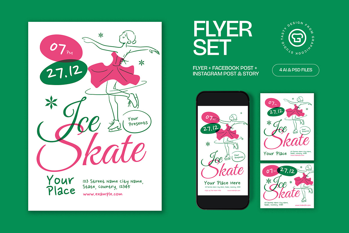 Ice Skating Flyer, a Flyer Template by graphicook (Photo 1 of 3)