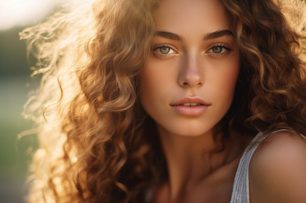 Photograph of a naturally beautiful female model in nature. Gene, a Beauty & Fashion Photo by designvectx