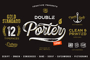 Double Porter 12 FONTS + EXTRAS, a Script Font by Fenotype (Thumbnail 1 of 20)