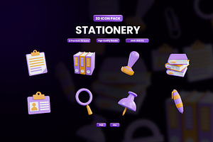 Stationery 3D Icon, an Object Graphic by Artnivora.Std