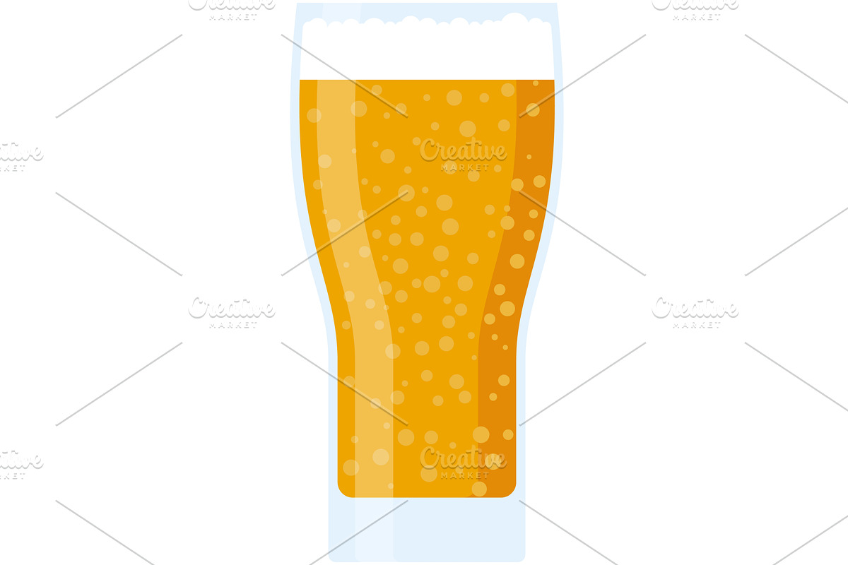 Beer in glass vector isolated, a Food Illustration by Sky Pics Studio