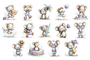 Summer Mouse PNG Clipart Bundle, a Seasonal Illustration by Nicolle's Colorful Art (Thumbnail 4 of 4)