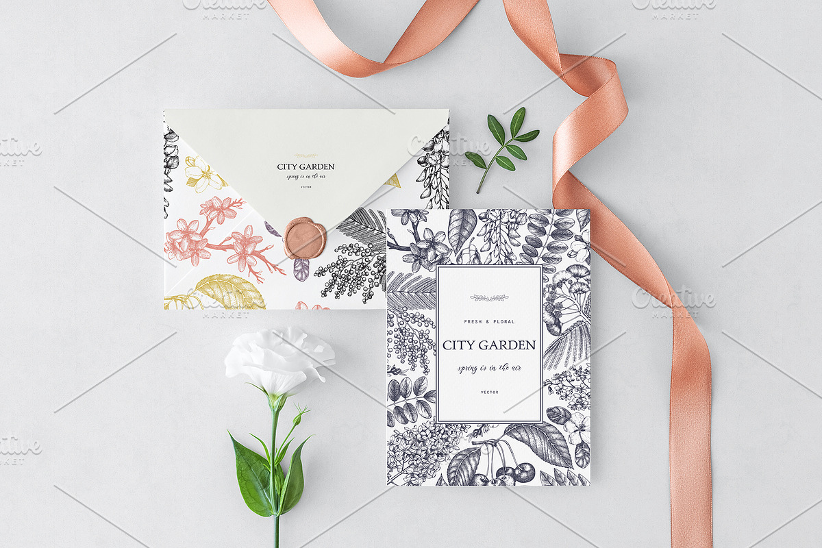 Garden trees sketches. Floral vector, a Decorative Illustration by Yevheniia (Photo 5 of 9)